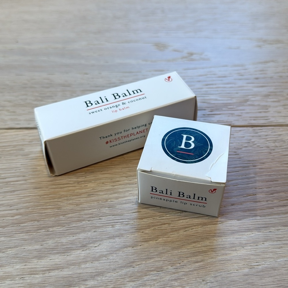 Bali Balm Bundle of (1) Sweet Orange & Coconut Lip Balm (1) Pineapple Lip Scrub